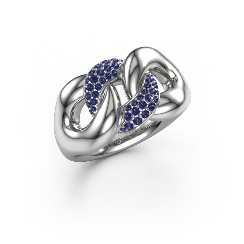 Image of Ring Kylie 2 11mm 950 platinum Sapphire 0.8 mm