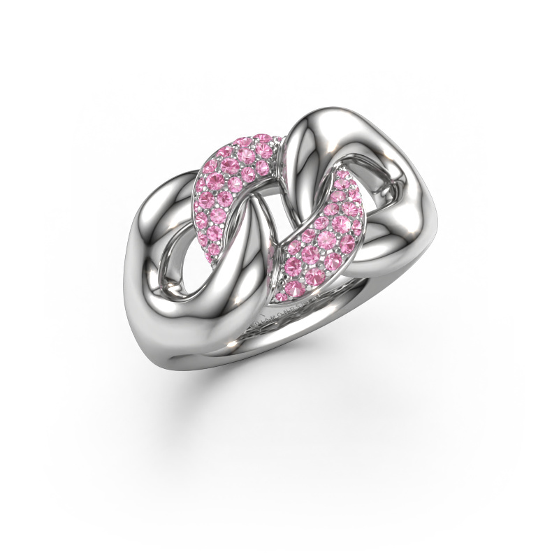 Image of Ring Kylie 2 11mm 950 platinum Pink sapphire 0.8 mm