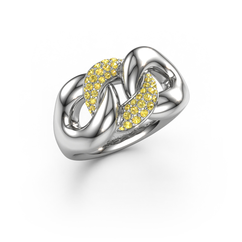 Image of Ring Kylie 2 11mm 950 platinum Yellow sapphire 0.8 mm