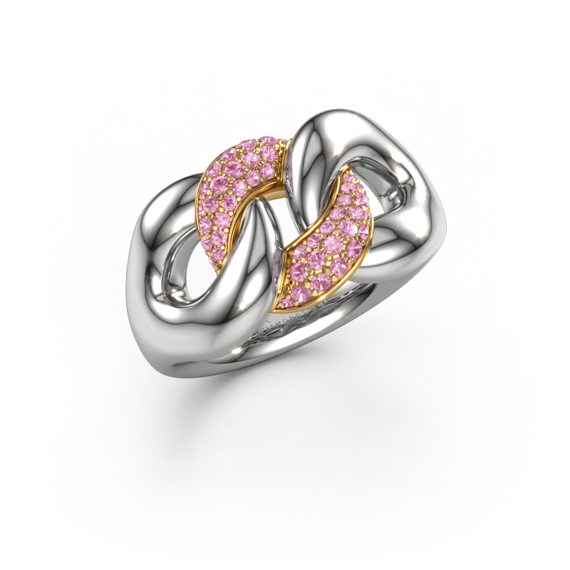 Image of Ring Kylie 2 11mm 585 white gold Pink sapphire 0.8 mm