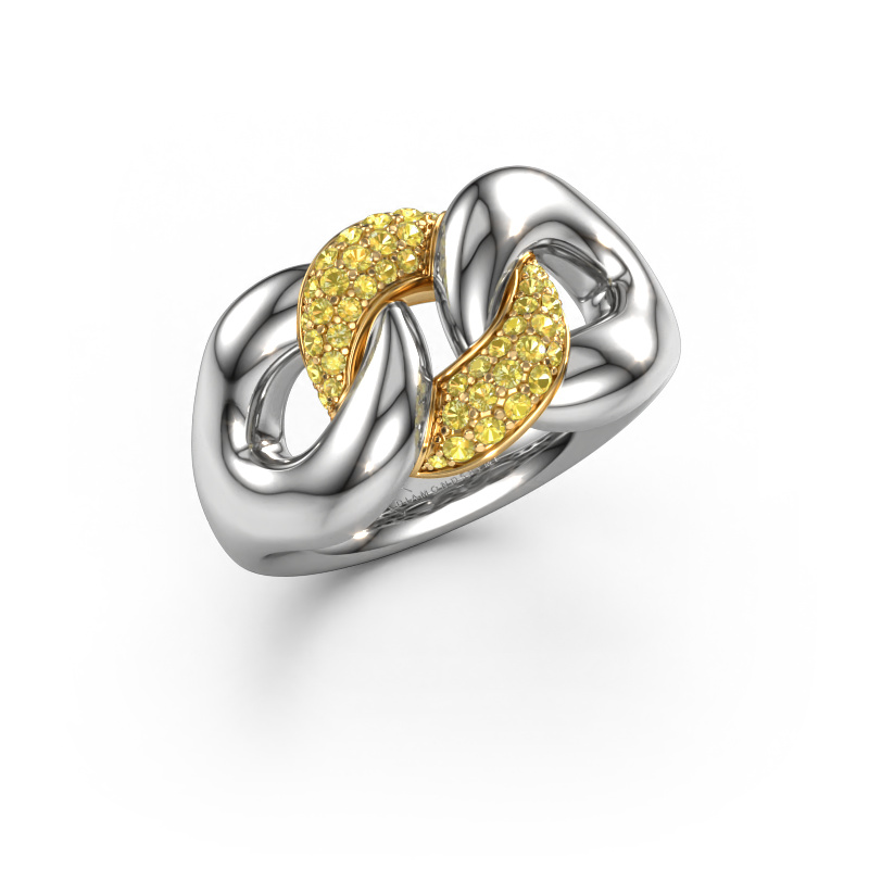Bild von Ring Kylie 2 11mm 585 Weißgold Gelb Saphir 0.8 mm