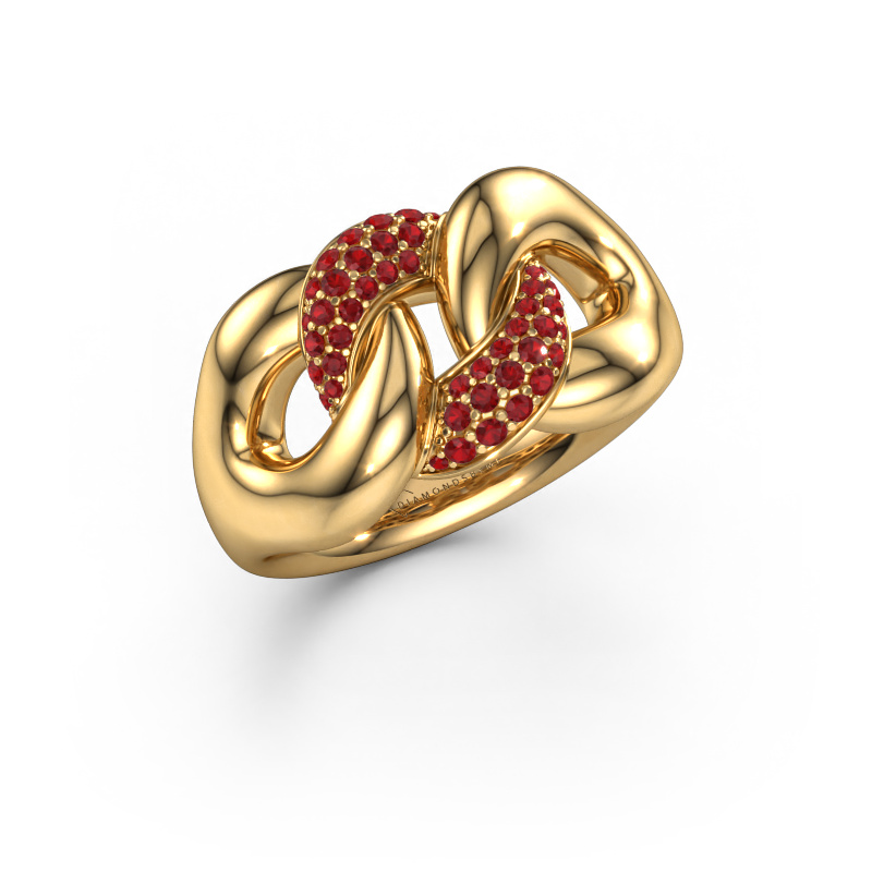Image of Ring Kylie 2 11mm 585 gold Ruby 0.8 mm