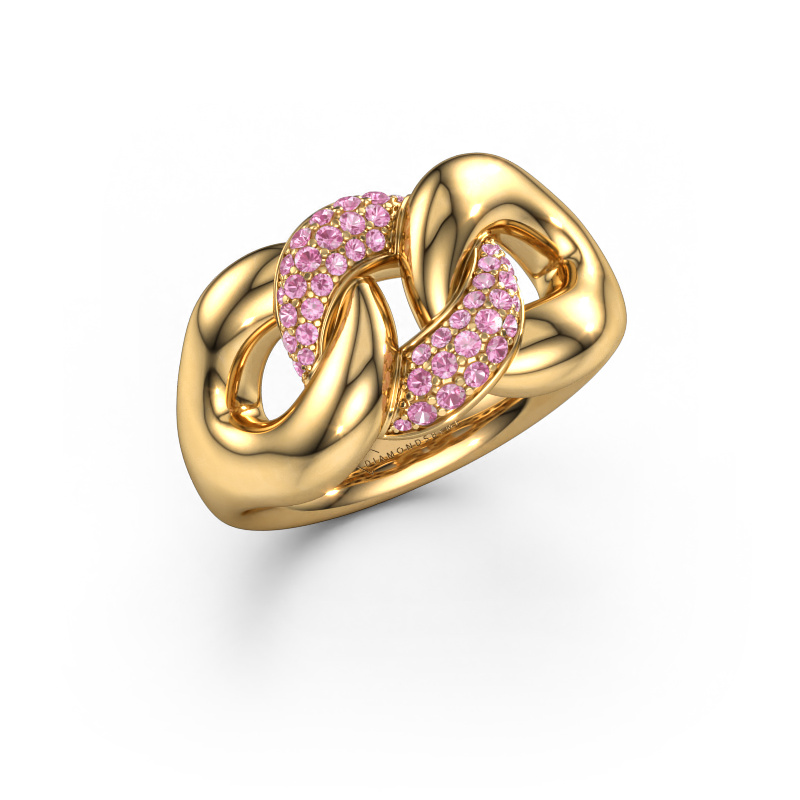 Bild von Ring Kylie 2 11mm 585 Gold Pink Saphir 0.8 mm