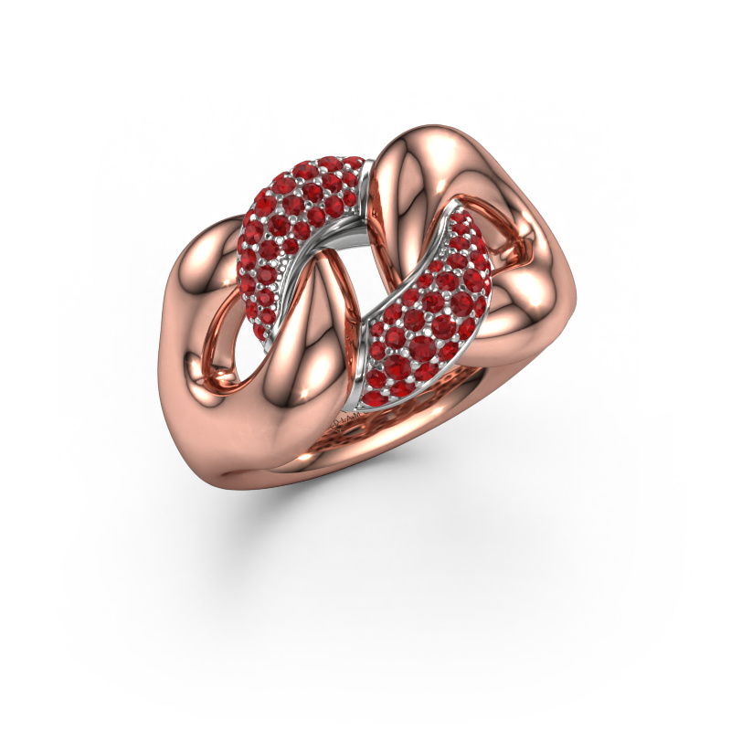 Image of Ring Kylie 2 13mm 585 rose gold Ruby 0.8 mm