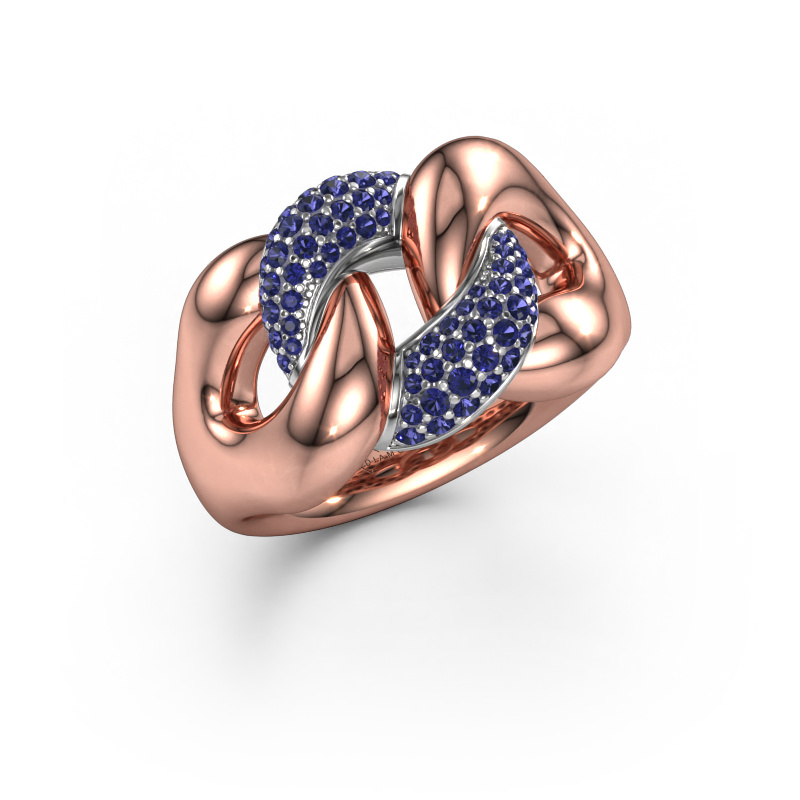 Image of Ring Kylie 2 13mm 585 rose gold Sapphire 0.8 mm