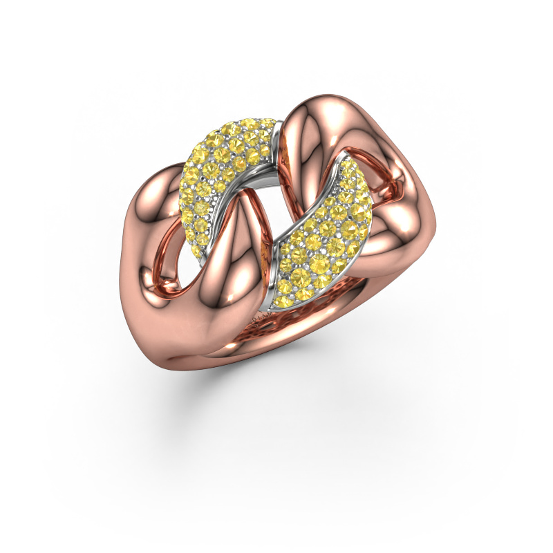 Image of Ring Kylie 2 13mm 585 rose gold Yellow sapphire 0.8 mm