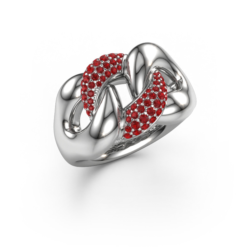 Image of Ring Kylie 2 13mm 950 platinum Ruby 0.8 mm