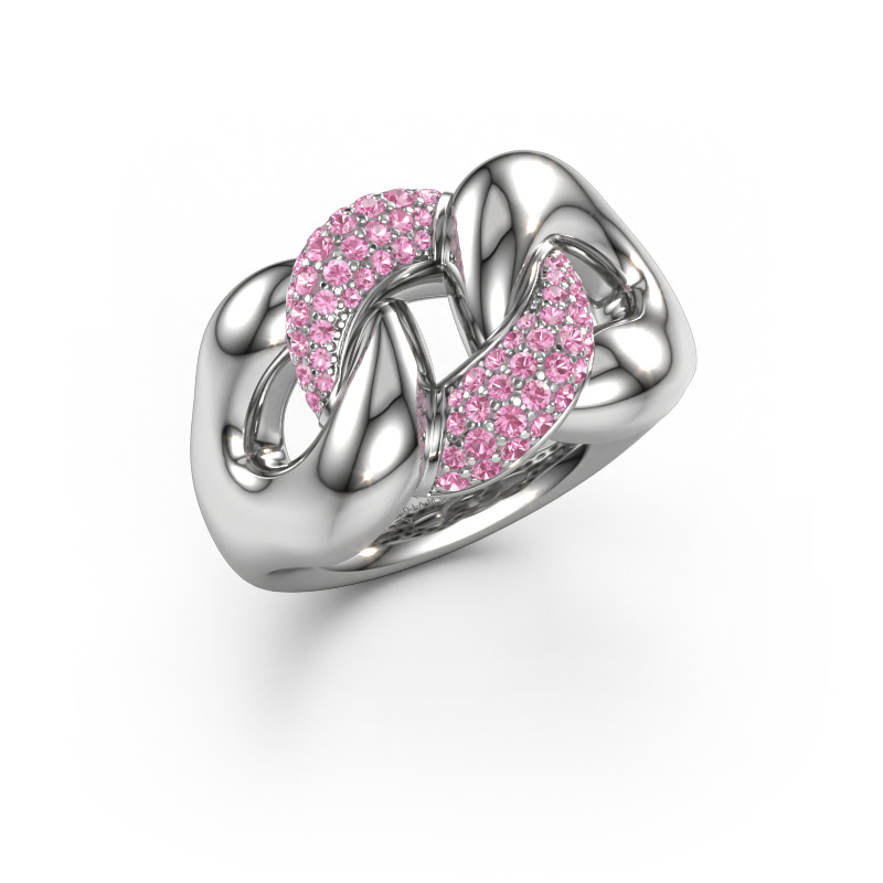 Image of Ring Kylie 2 13mm 950 platinum Pink sapphire 0.8 mm