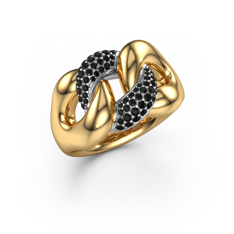 Image of Ring Kylie 2 13mm 585 gold Black diamond 0.52 crt