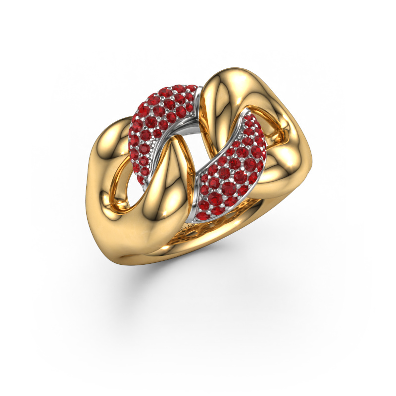 Image of Ring Kylie 2 13mm 585 gold Ruby 0.8 mm