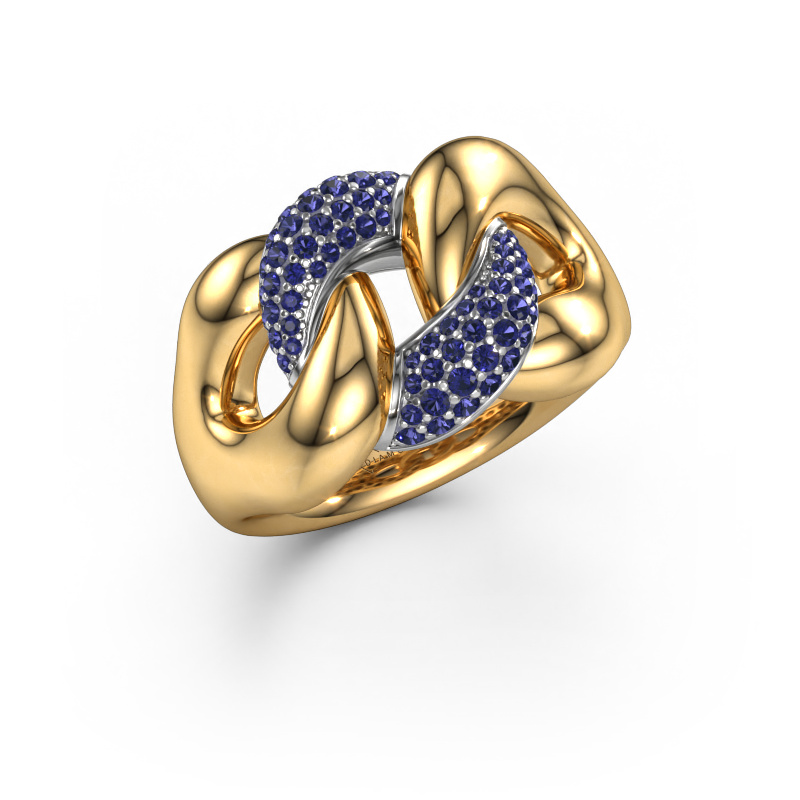 Image of Ring Kylie 2 13mm 585 gold Sapphire 0.8 mm