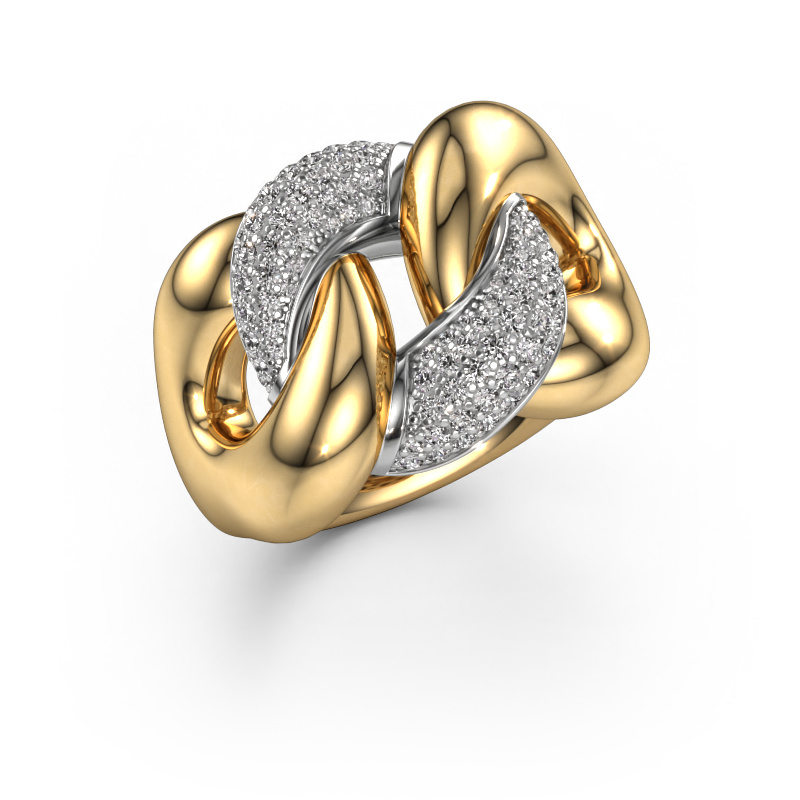Afbeelding van Ring Kylie 2 15mm 585 goud Diamant 0.55 crt