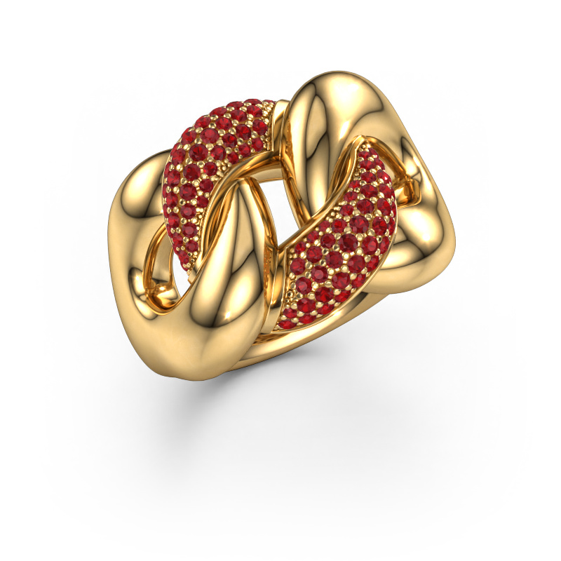 Image of Ring Kylie 2 15mm 585 gold Ruby 0.8 mm