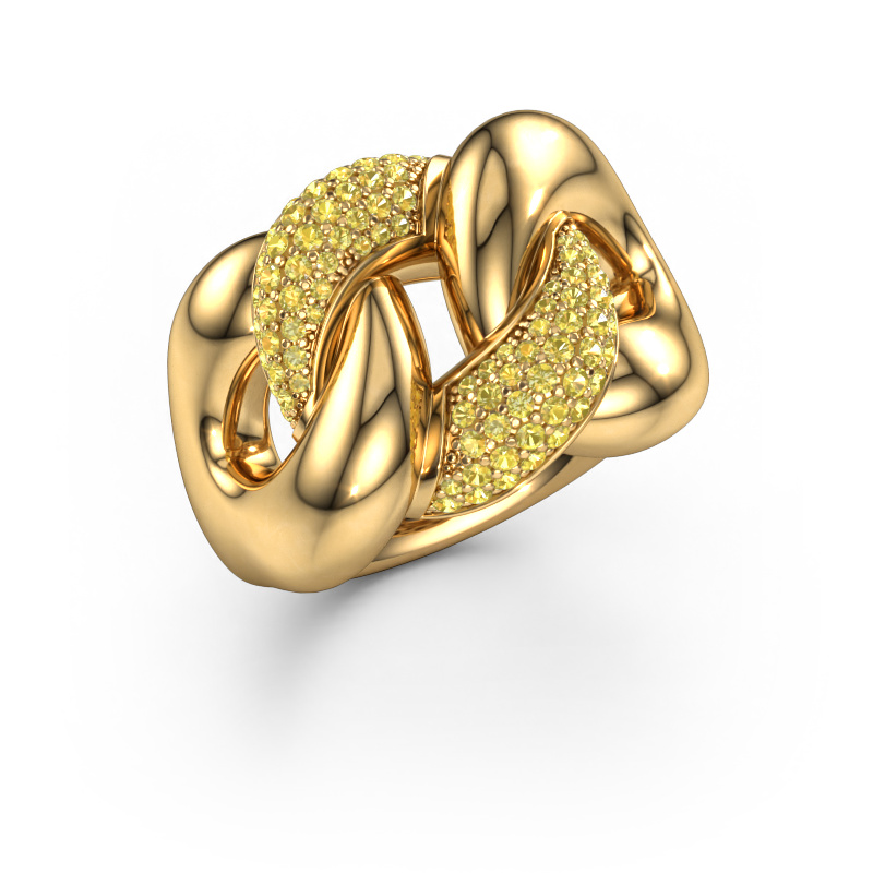 Bild von Ring Kylie 2 15mm 585 Gold Gelb Saphir 0.8 mm