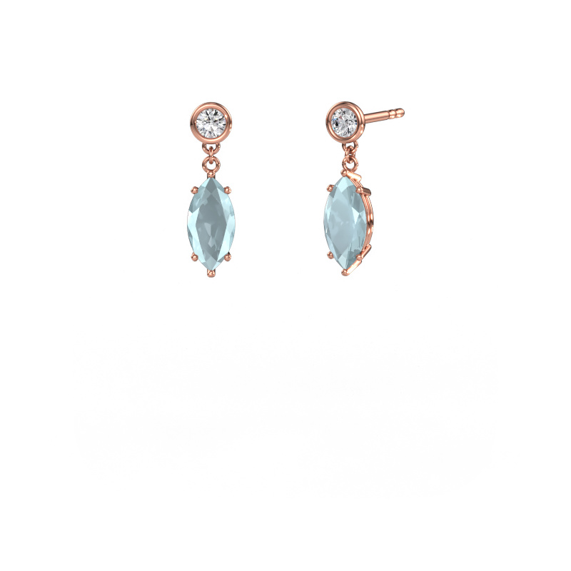 Bild von Ohrhänger Lacey MRQ 585 Roségold Aquamarin 10x5 mm