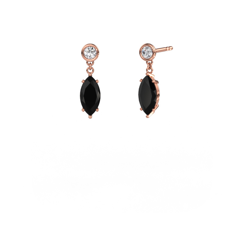 Image de Pendants d'oreilles Lacey MRQ 585 or rose Diamant noir 2.60 crt