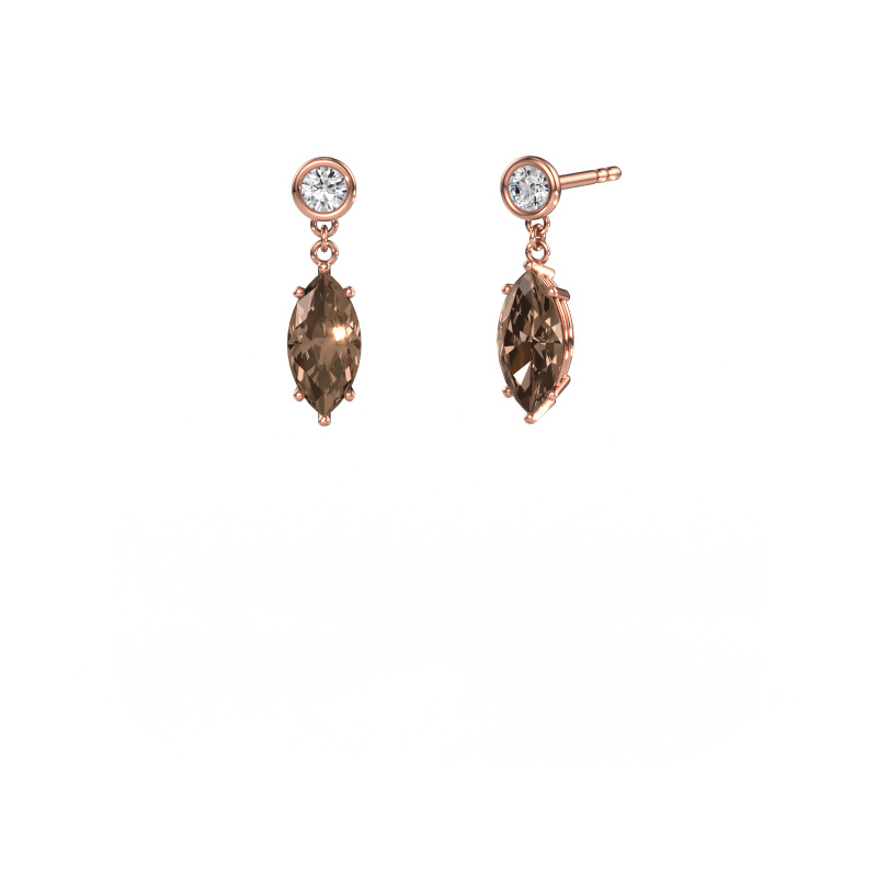 Image de Pendants d'oreilles Lacey MRQ 585 or rose Diamant brun 2.20 crt