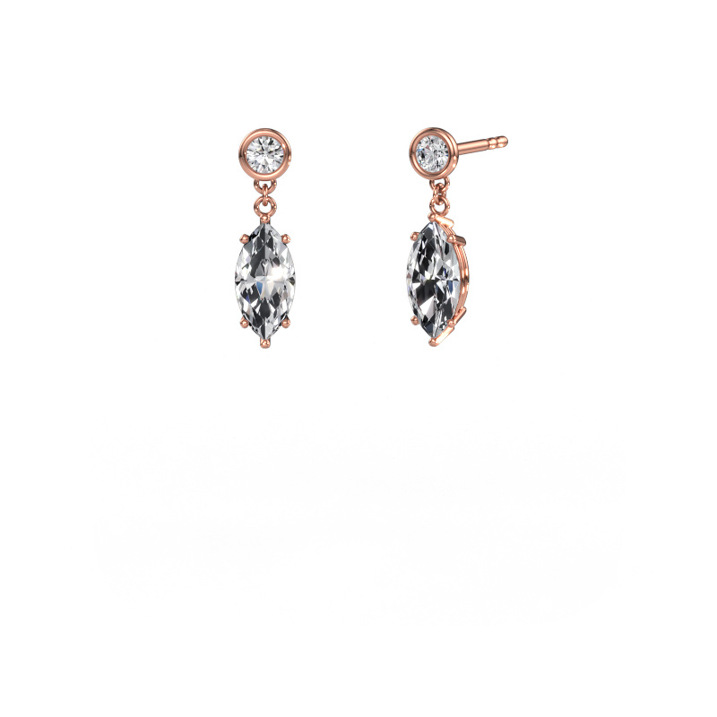 Image of Drop earrings Lacey MRQ 585 rose gold Lab grown diamond 2.20 crt