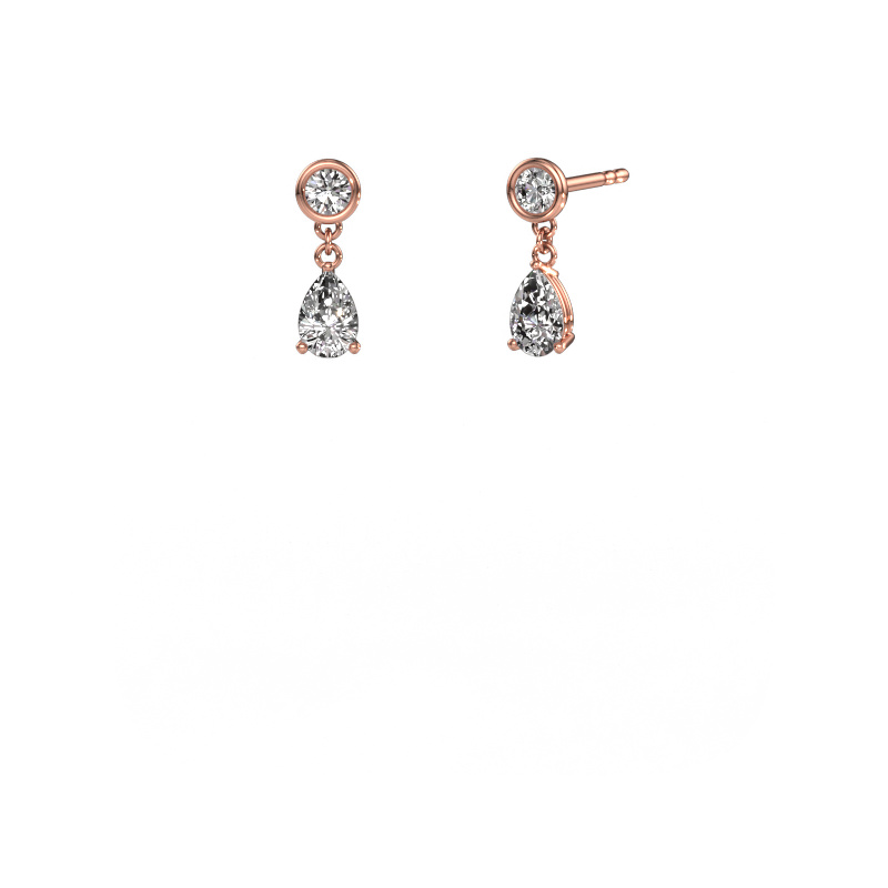Image of Drop earrings Lacey 585 rose gold Diamond 1.10 crt