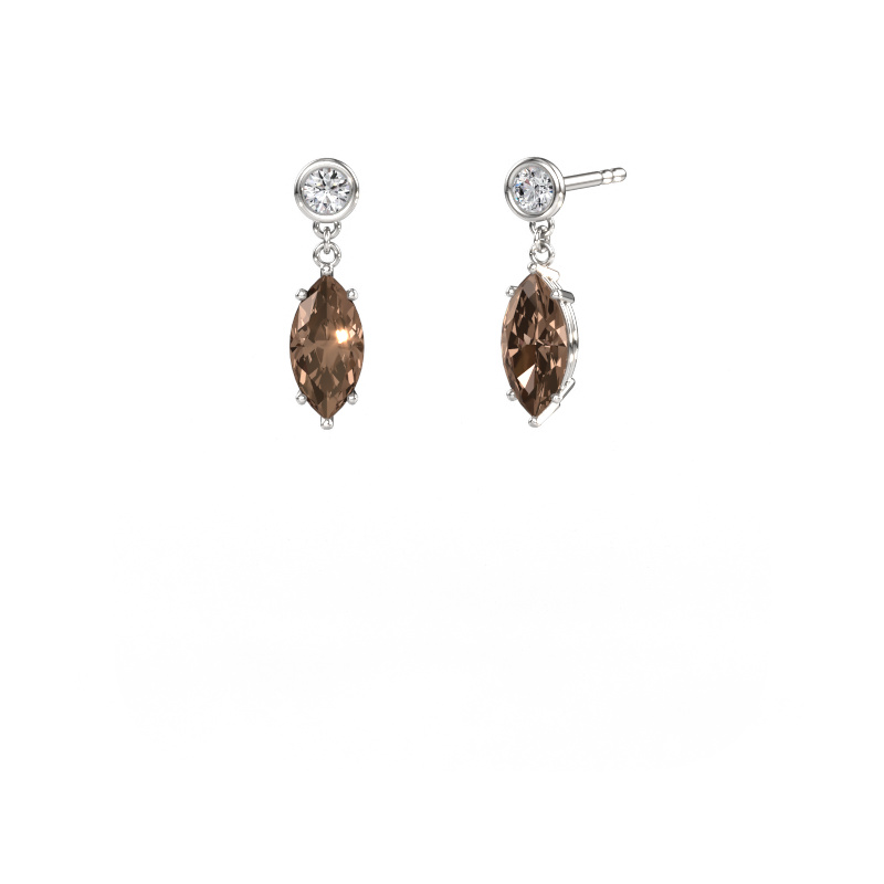 Image of Drop earrings Lacey MRQ 585 white gold Brown diamond 2.20 crt