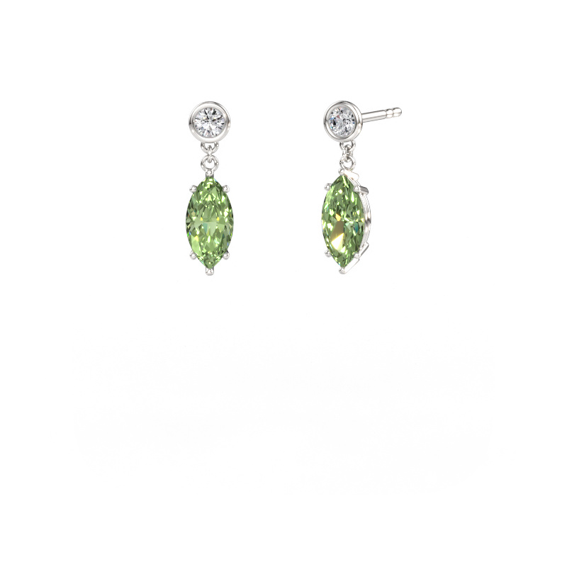 Immagine di Orecchini pendenti Lacey MRQ 950 platino Diamante lab grown verde 10x5 mm