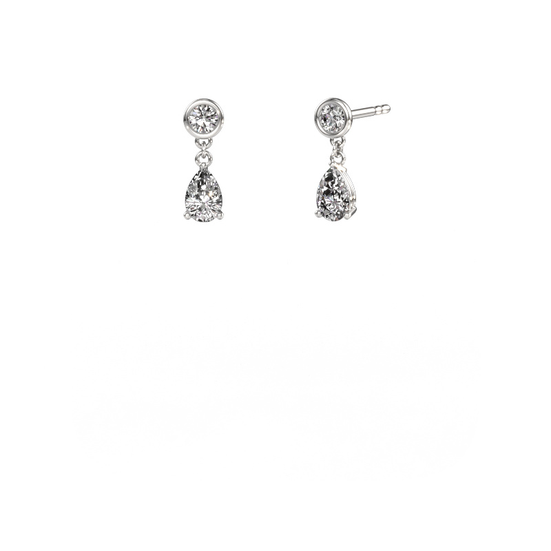 Afbeelding van Oorhangers Lacey 585 witgoud Diamant 1.10 crt