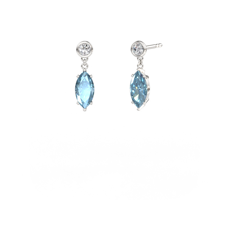 Immagine di Orecchini pendenti Lacey MRQ 950 platino Diamante lab grown blu 10x5 mm