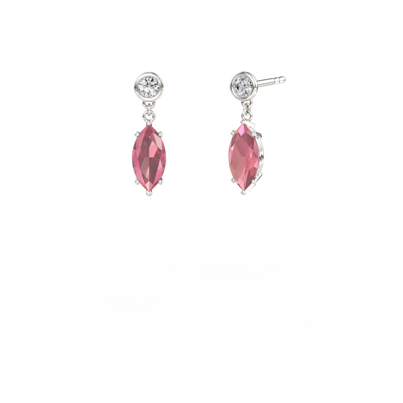 Immagine di Orecchini pendenti Lacey MRQ 950 platino Tormalina rosa 10x5 mm