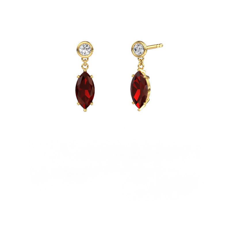 Image of Drop earrings Lacey MRQ 585 gold Garnet 10x5 mm