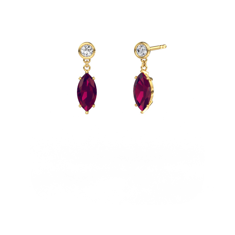 Image de Pendants d'oreilles Lacey MRQ 585 or jaune Rhodolite 10x5 mm