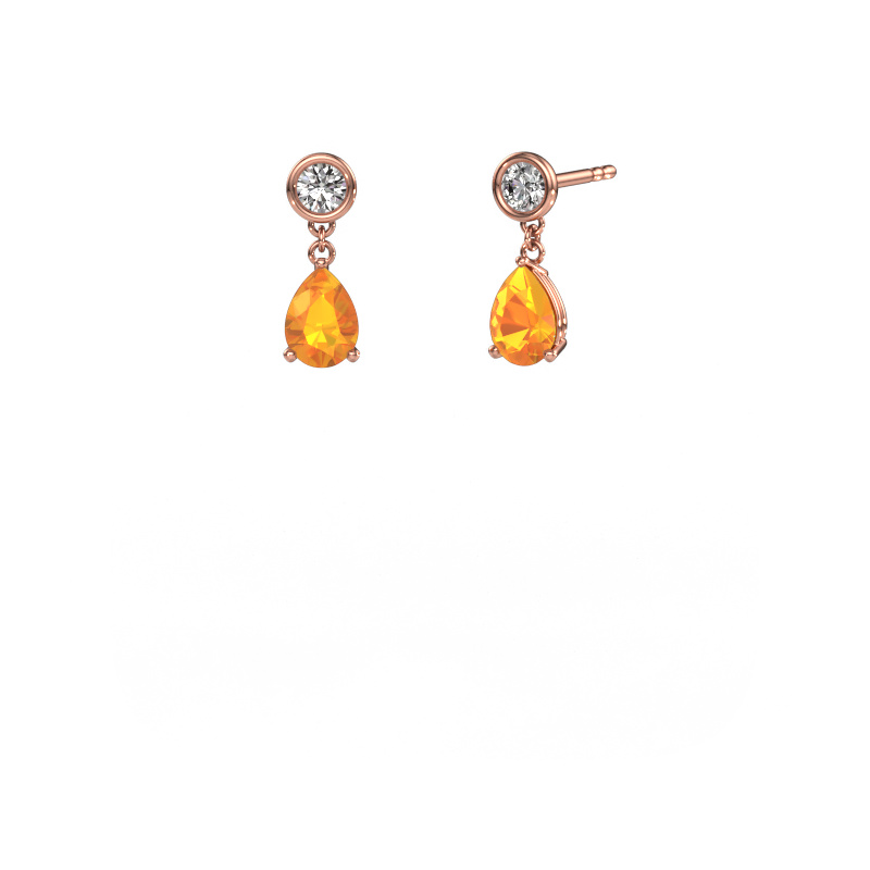 Bild von Ohrhänger Lacey 585 Roségold Citrin 7x5 mm