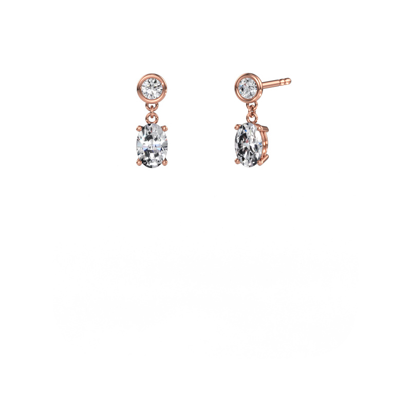 Image de Pendants d'oreilles Lacey OVL 585 or rose Diamant 1.40 crt