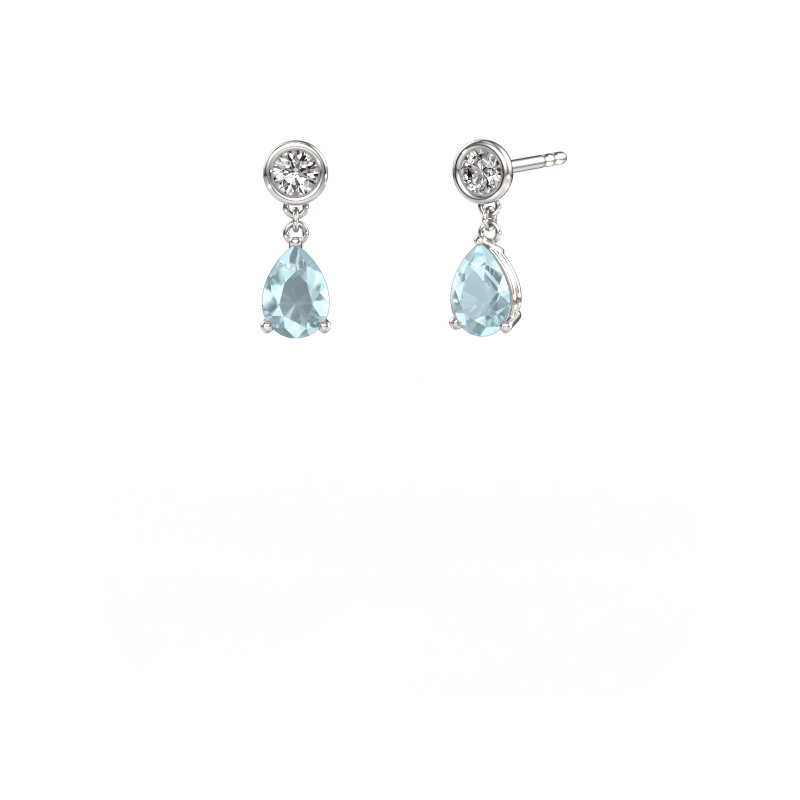 Bild von Ohrhänger Lacey 950 Platin Aquamarin 7x5 mm