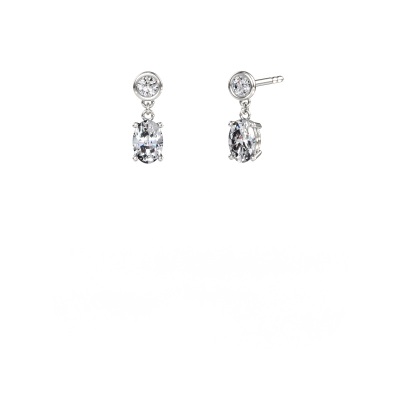 Image de Pendants d'oreilles Lacey OVL 950 platine Diamant 1.40 crt