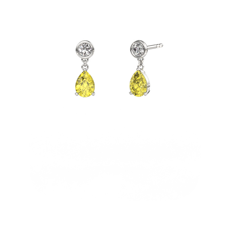 Bild von Ohrhänger Lacey 950 Platin Gelber Labor Diamant 7x5 mm