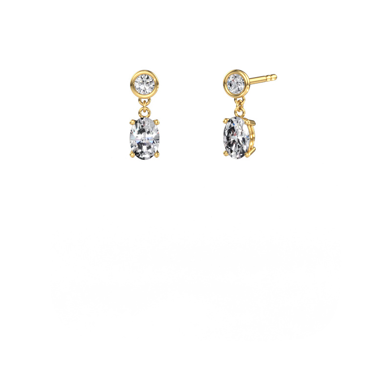 Image de Pendants d'oreilles Lacey OVL 585 or jaune Diamant 1.40 crt