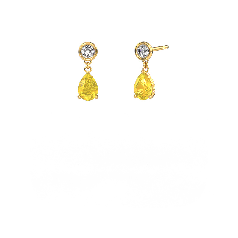 Bild von Ohrhänger Lacey 585 Gold Gelb Saphir 7x5 mm