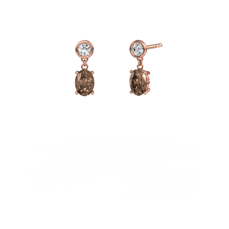 Image de Pendants d'oreilles Lacey OVL 585 or rose Diamant brun 1.70 crt