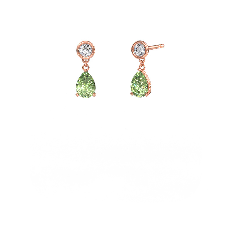 Bild av Hängande örhängen Lacey PER 585 roséguld Grön labbodlad diamant 7x5 mm