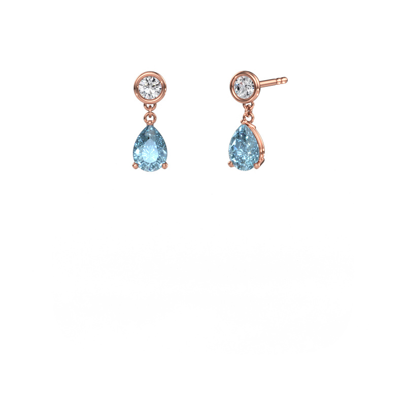 Bild von Ohrhänger Lacey PER 585 Roségold Blauer Labordiamant 7x5 mm