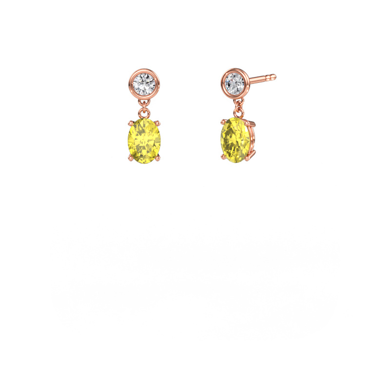 Bild av Hängande örhängen Lacey OVL 585 roséguld Gul labbodlad diamant 7x5 mm