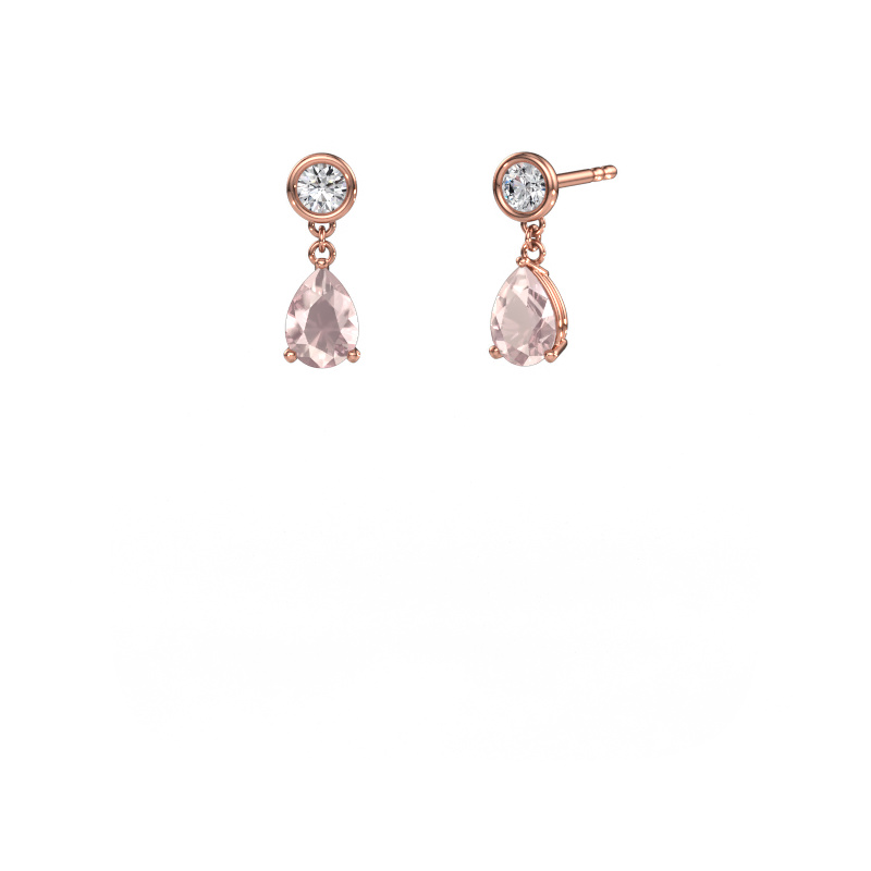 Bild von Ohrhänger Lacey PER 585 Roségold Morganit Champagner 7x5 mm