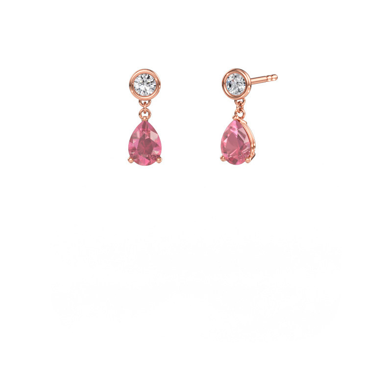 Immagine di Orecchini pendenti Lacey PER 585 oro rosa Tormalina rosa 7x5 mm