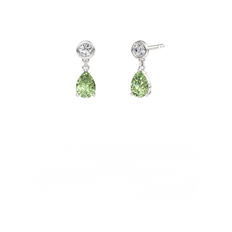 Immagine di Orecchini pendenti Lacey PER 950 platino Diamante lab grown verde 7x5 mm
