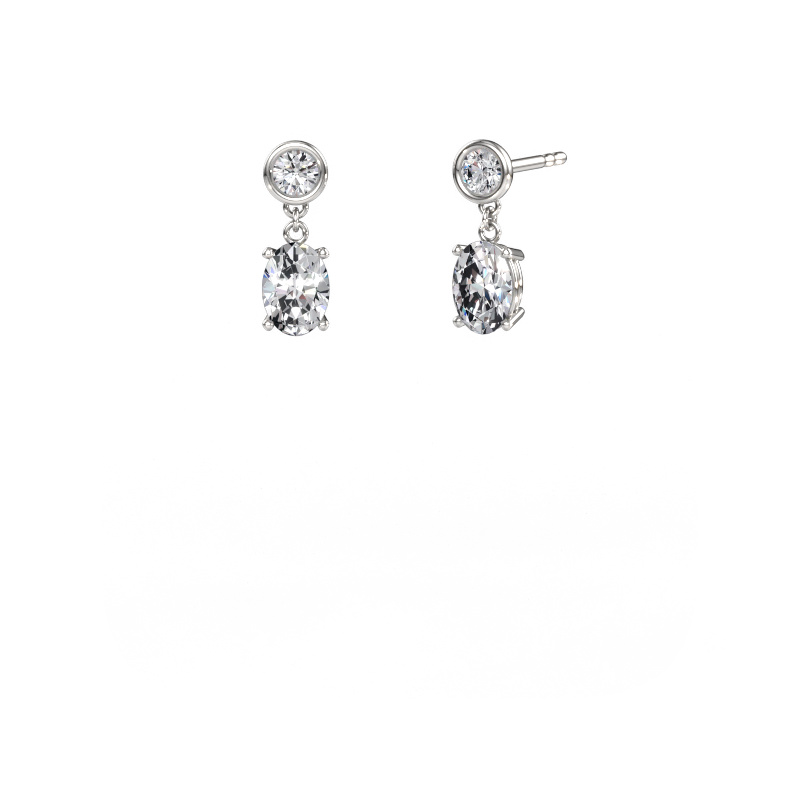 Image de Pendants d'oreilles Lacey OVL 950 platine Zircone 7x5 mm