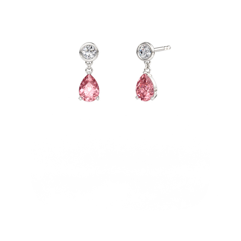 Immagine di Orecchini pendenti Lacey PER 585 oro bianco Diamante lab grown rosa 7x5 mm