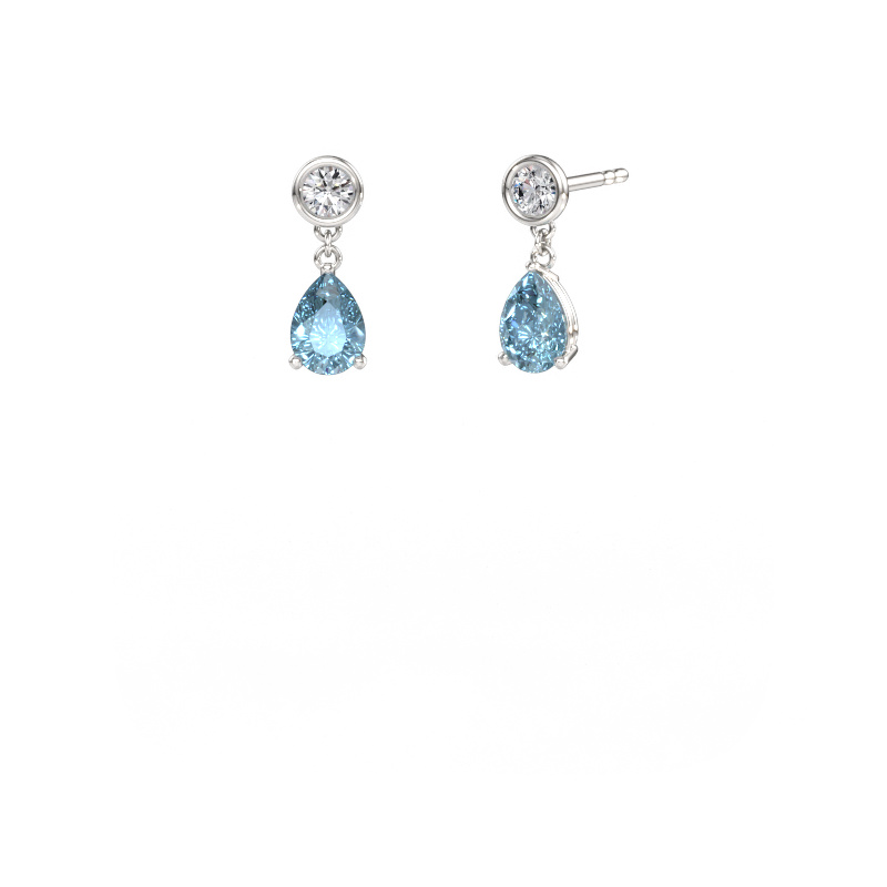 Immagine di Orecchini pendenti Lacey PER 950 platino Diamante lab grown blu 7x5 mm
