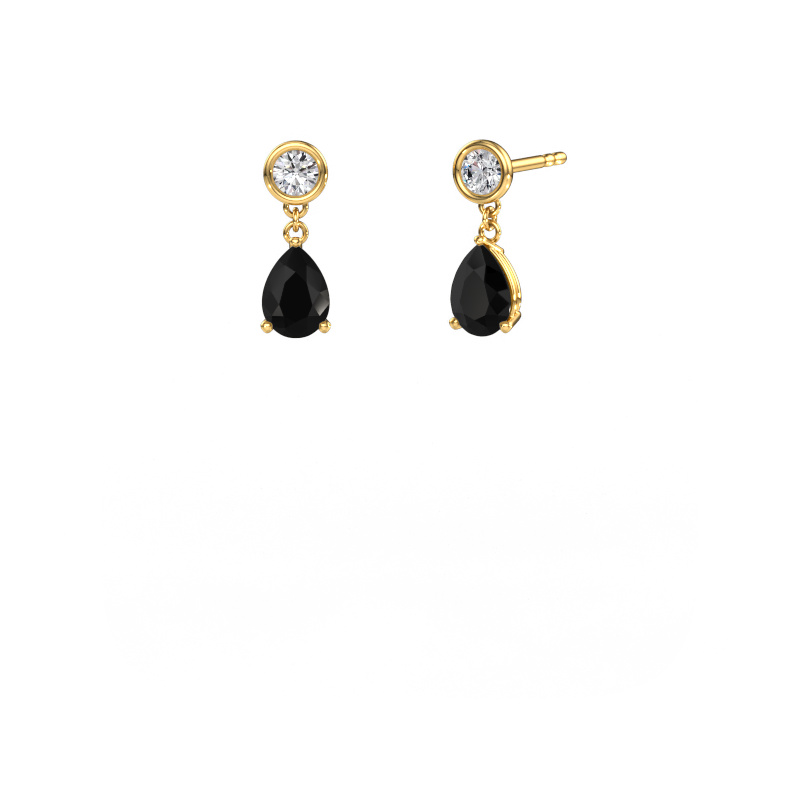 Image de Pendants d'oreilles Lacey 585 or jaune Diamant noir 2.30 crt