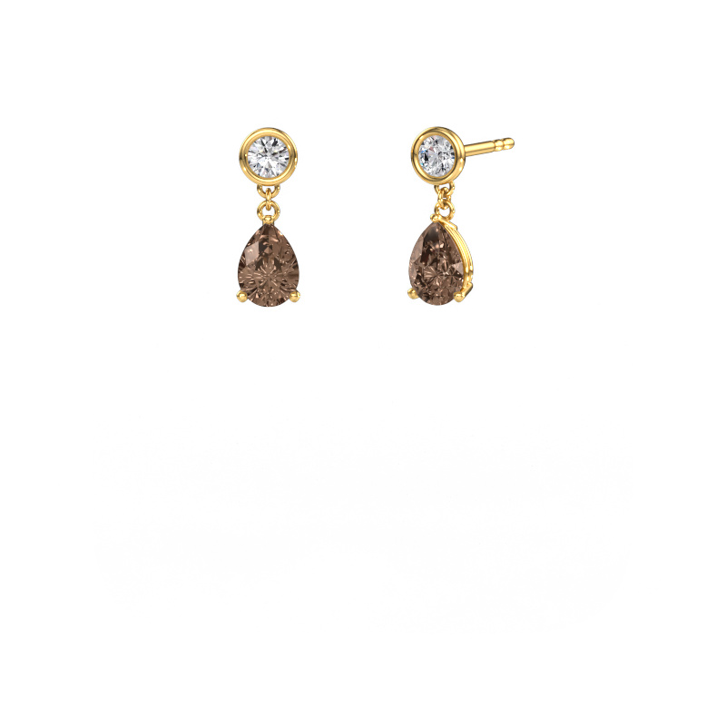 Image de Pendants d'oreilles Lacey 585 or jaune Diamant brun 1.60 crt