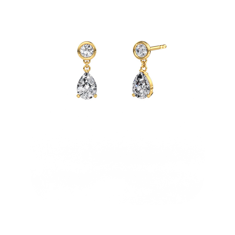 Image de Pendants d'oreilles Lacey 585 or jaune Zircone 7x5 mm
